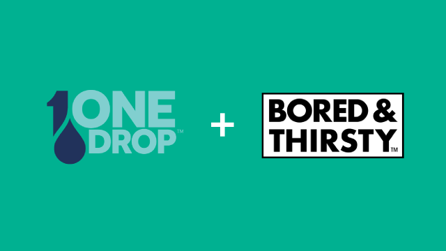 Can design with Bored & Thirsy and One Drop logo