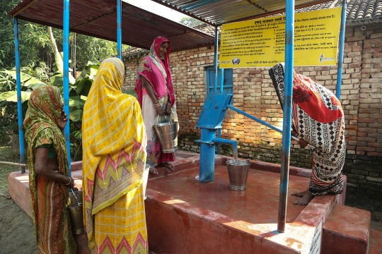 Women in Sheohar fetching water