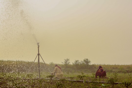 Rain guns in Indian fields