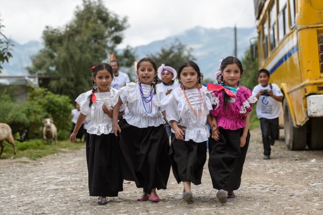 Girls walking in Mexico