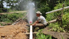 Construction d'un system de storage pour l'eau dans la communauté de Leymus Kukalaya. Pablo Valle, 2019 (Photo: WaterAid)